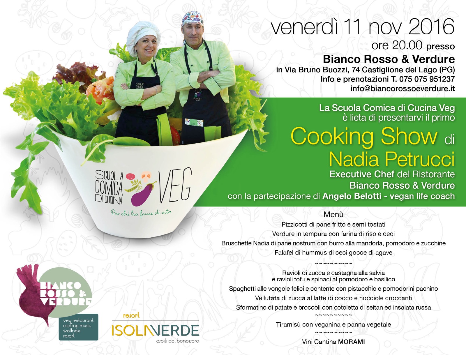 cooking show di nadia petrucci scuola comiica di cucina veg
