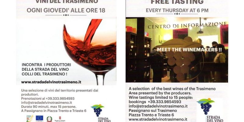 Degustazioni gratuite dei vini del Trasimeno 2019